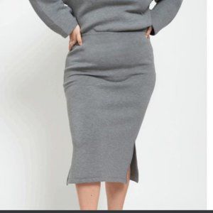 NWT Leze the Label Isla Midi Skirt Gray XS